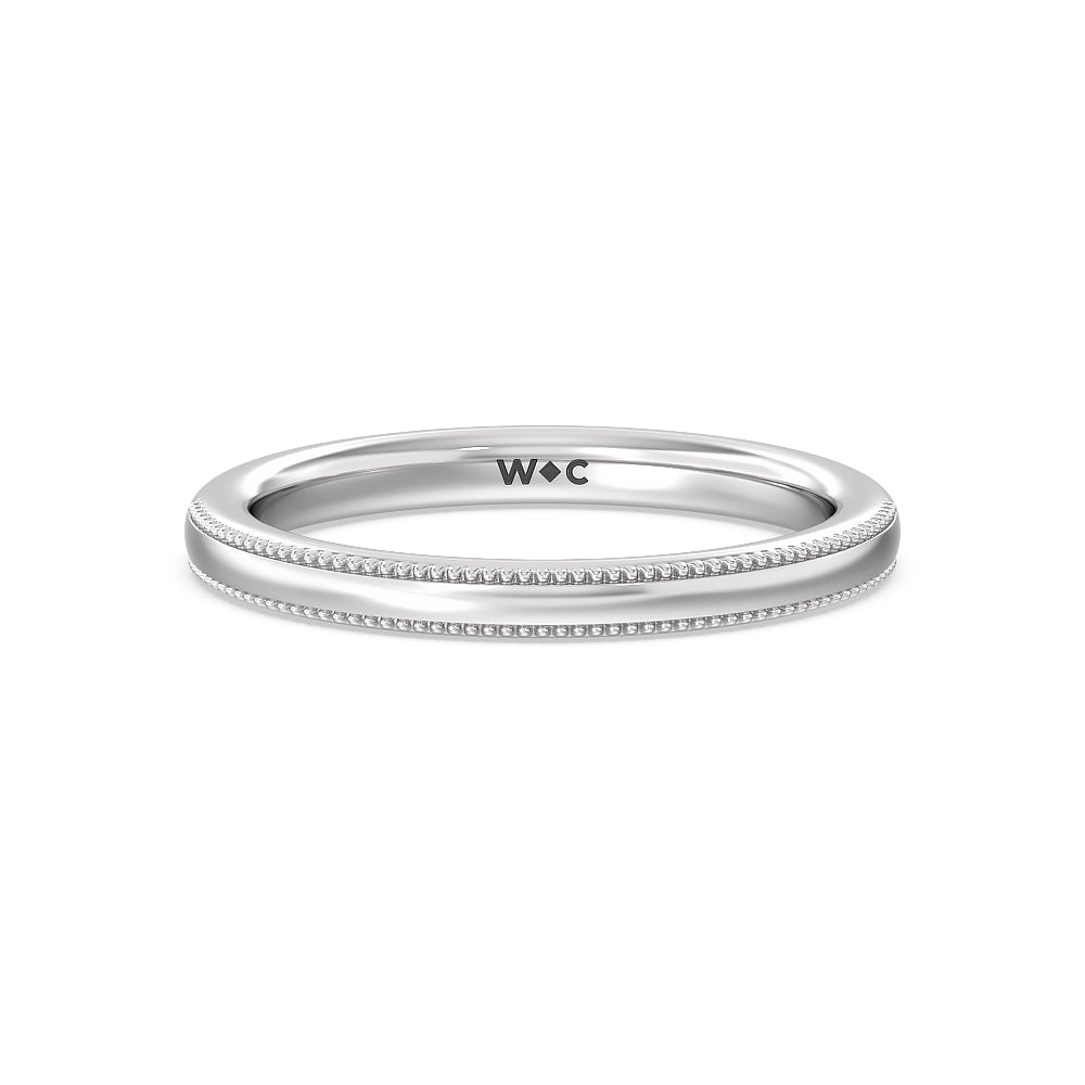 Kite Basket Four Prong Solitaire Wedding Band with Platinum Cut Diamond in 14KT Platinum view 1
