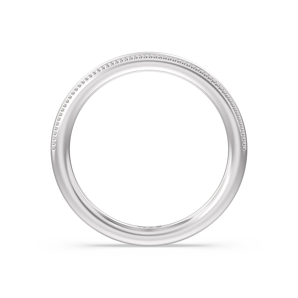Kite Basket Four Prong Solitaire Wedding Band with Platinum Cut Diamond in 14KT Platinum view 2
