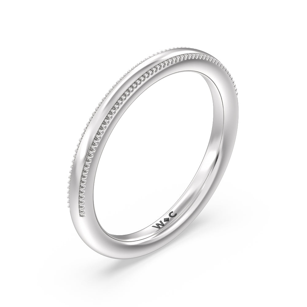 Kite Basket Four Prong Solitaire Wedding Band with Platinum Cut Diamond in 14KT Platinum view 4

