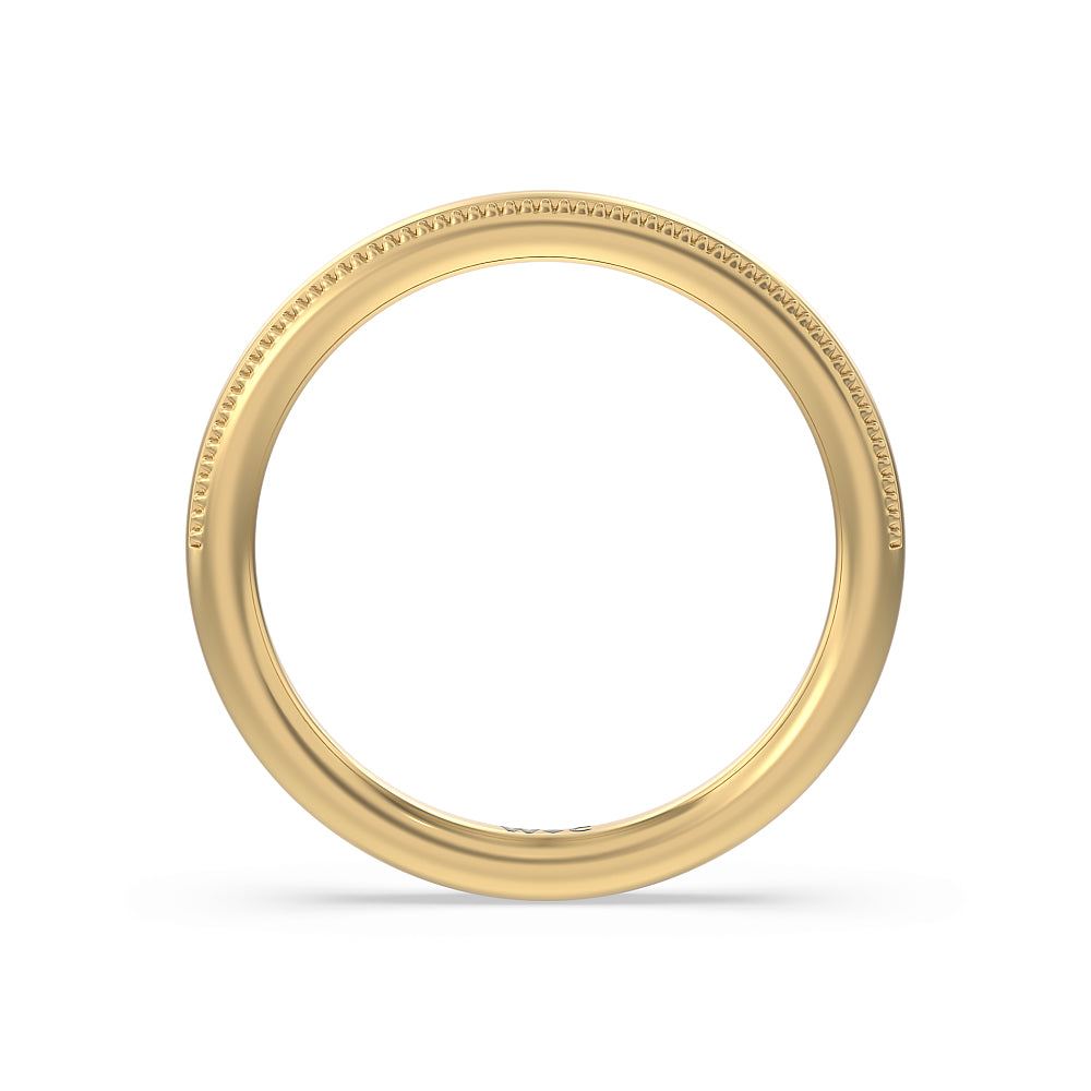 Kite Basket Four Prong Solitaire Wedding Band with 18KT Yellow Gold Cut Diamond in 14KT Yellow Gold view 2
