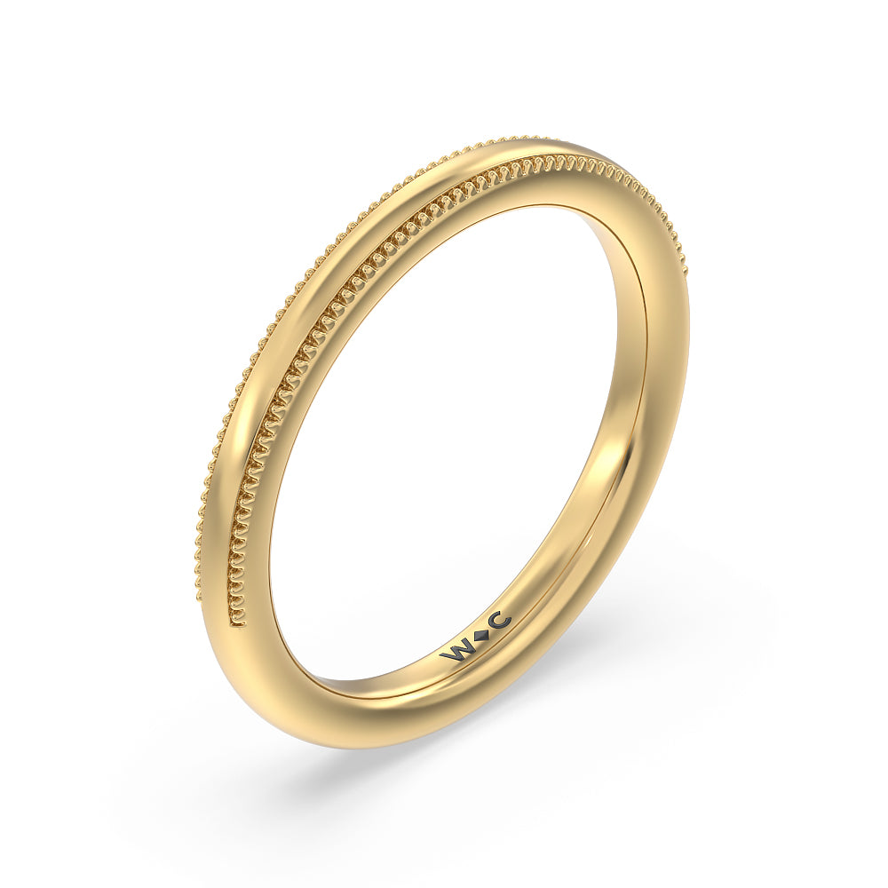 Kite Basket Four Prong Solitaire Wedding Band with 18KT Yellow Gold Cut Diamond in 14KT Yellow Gold view 4
