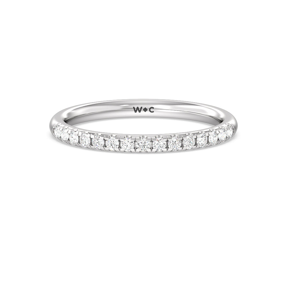 Tulip Basket Cathedral Classic Solitaire Diamond Wedding Band with Platinum Cut Diamond in 14KT Platinum view 1
