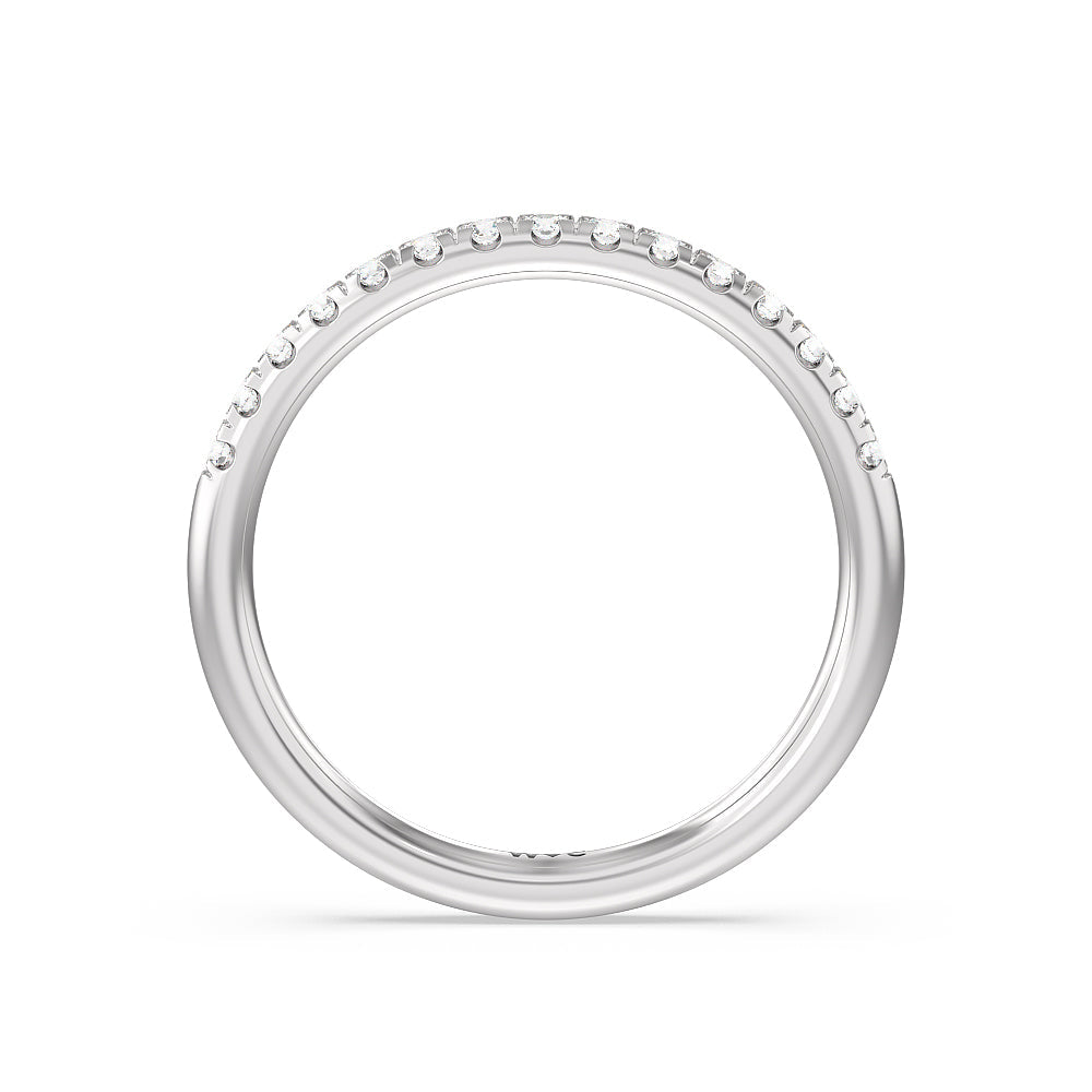 Tulip Basket Cathedral Classic Solitaire Diamond Wedding Band with Platinum Cut Diamond in 14KT Platinum view 2
