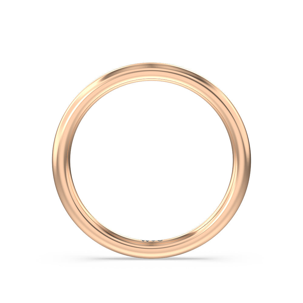 Tulip Basket Cathedral Classic Solitaire Wedding Band with 18KT Rose Gold Cut Diamond in 14KT Rose Gold view 2
