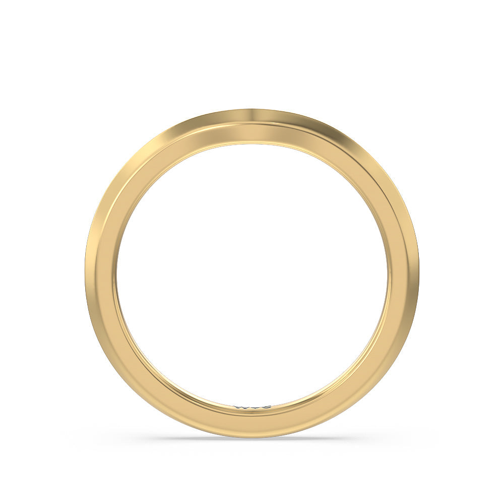 Taper Knife Edge Side Stone Solitaire Wedding Band with 18KT Yellow Gold Cut Diamond in 14KT Yellow Gold view 2
