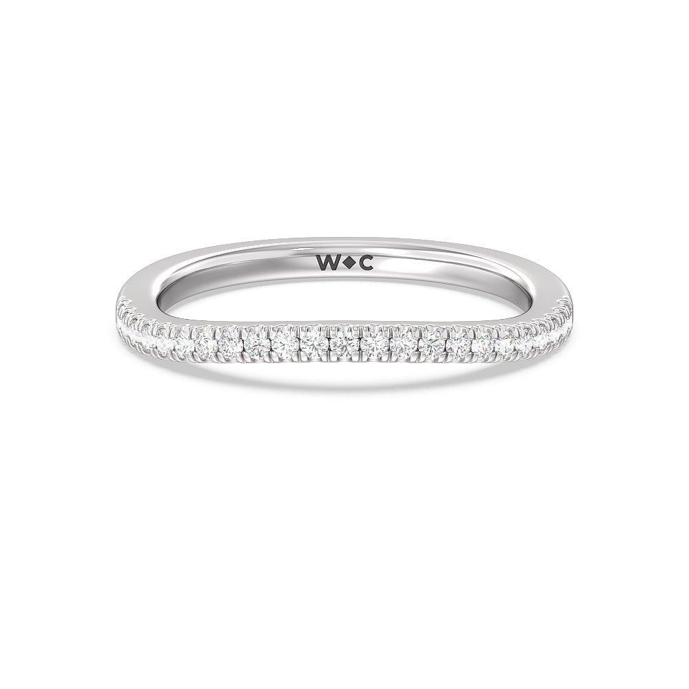 Modern Crossover Solitaire Studded Diamond Wedding Band