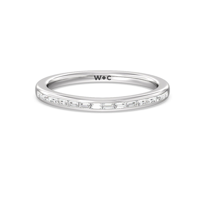 Channel Set Kite Basket Solitaire Diamond Wedding Band