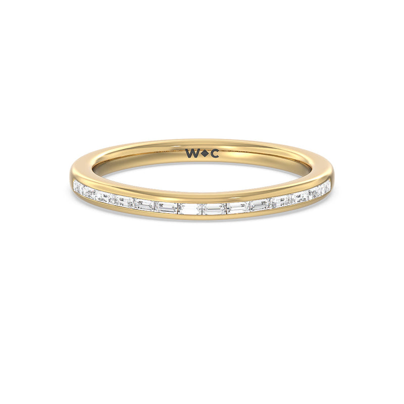 Channel Set Kite Basket Solitaire Diamond Wedding Band