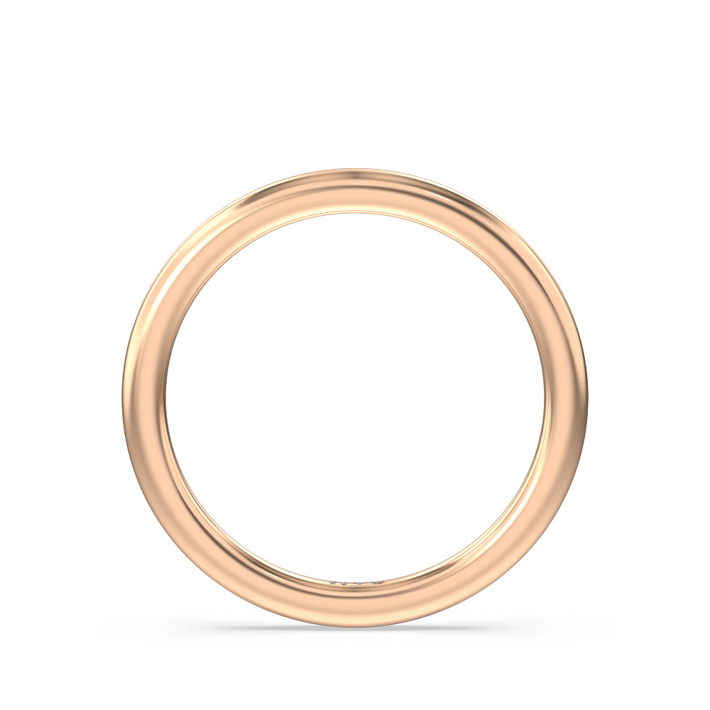 Channel Set Kite Basket Solitaire Wedding Band with 18KT Rose Gold Cut Diamond in 14KT Rose Gold view 2
