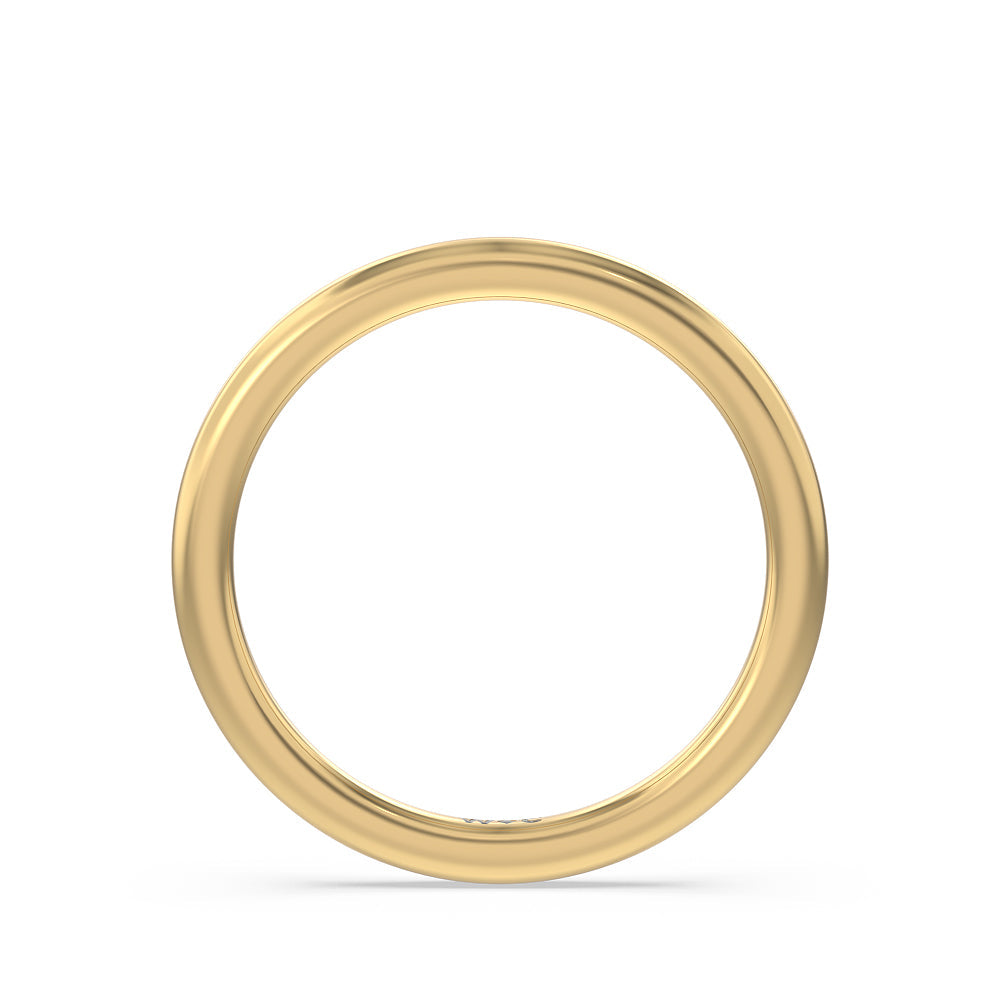Channel Set Kite Basket Solitaire Wedding Band with 18KT Yellow Gold Cut Diamond in 14KT Yellow Gold view 2
