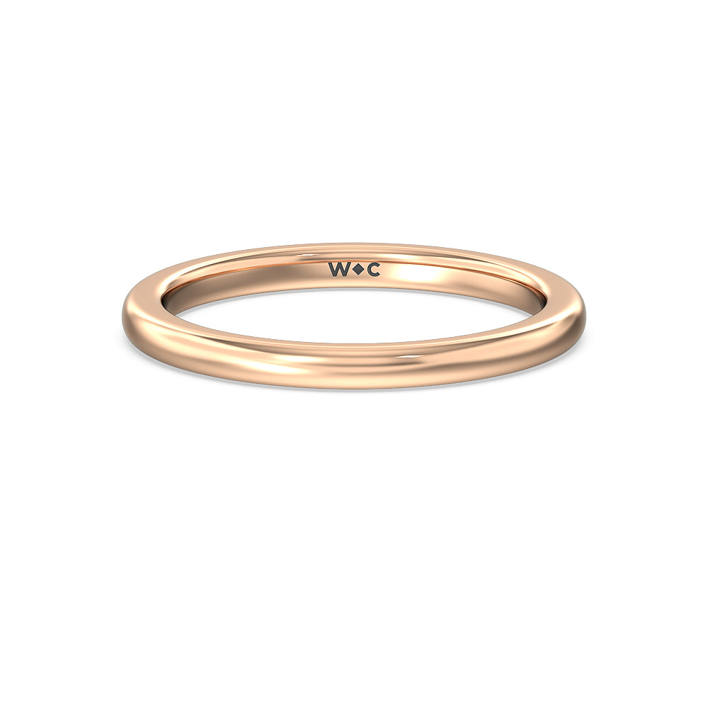 Channel Baguette Deco Solitaire Wedding Band with 18KT Rose Gold Cut Diamond in 14KT Rose Gold view 1
