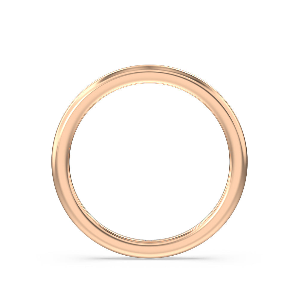 Channel Baguette Deco Solitaire Wedding Band with 18KT Rose Gold Cut Diamond in 14KT Rose Gold view 2
