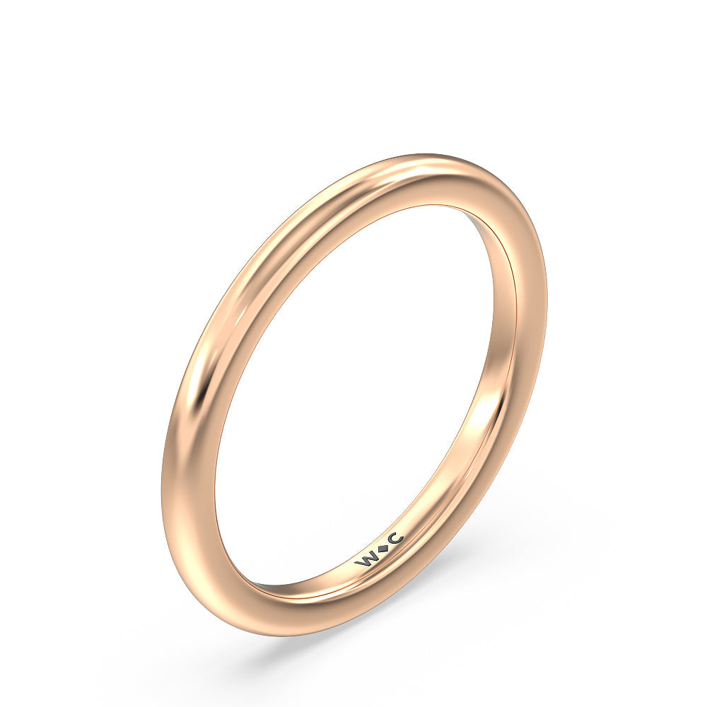 Channel Baguette Deco Solitaire Wedding Band with 18KT Rose Gold Cut Diamond in 14KT Rose Gold view 4
