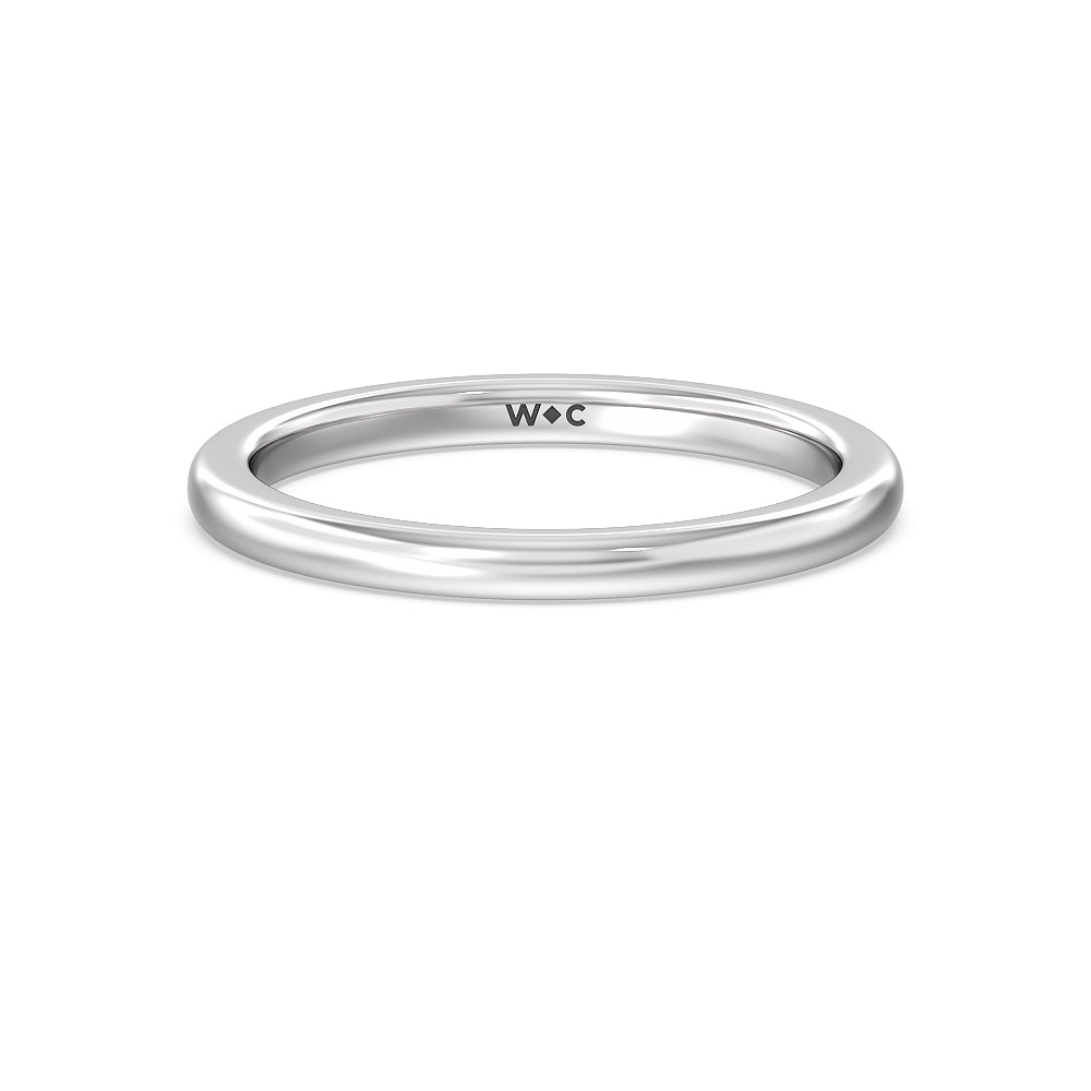 Channel Baguette Deco Solitaire Wedding Band with Platinum Cut Diamond in 14KT Platinum view 1
