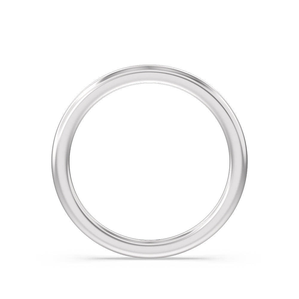 Channel Baguette Deco Solitaire Wedding Band with Platinum Cut Diamond in 14KT Platinum view 2
