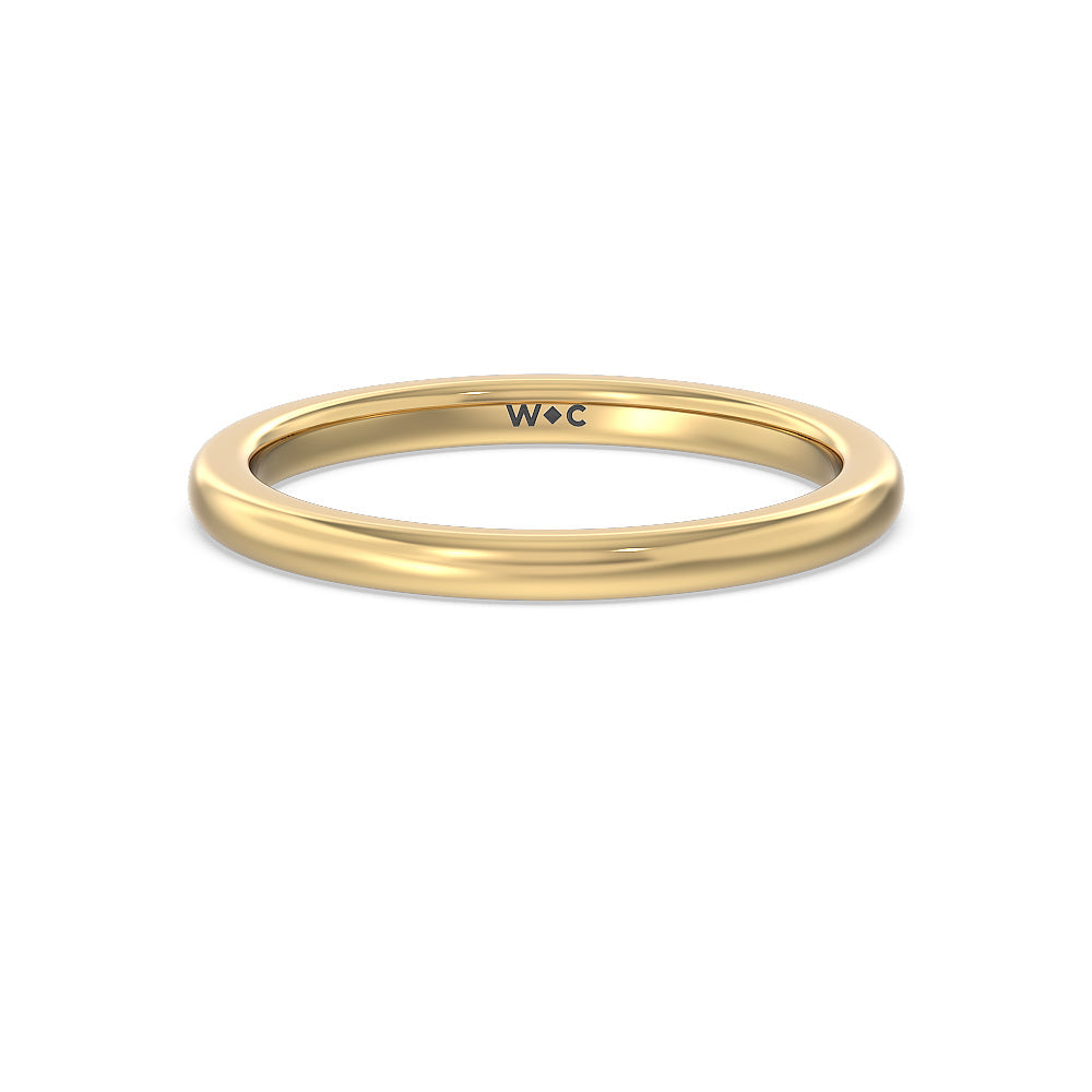 Channel Baguette Deco Solitaire Wedding Band with 18KT Yellow Gold Cut Diamond in 14KT Yellow Gold view 1
