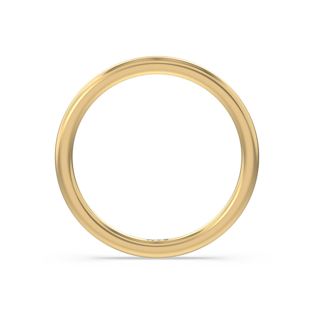 Seamless Half Bezel Solitaire Wedding Band with 18KT Yellow Gold Cut Diamond in 14KT Yellow Gold view 2
