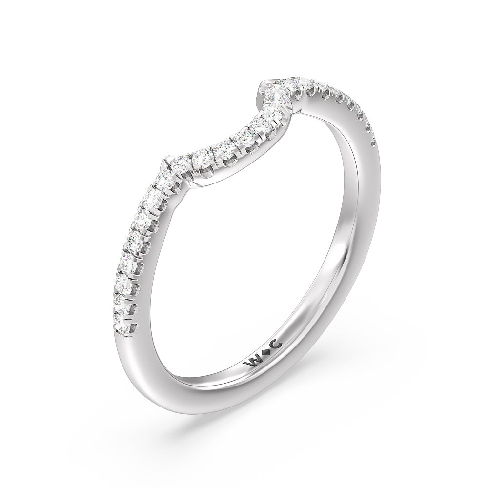 Marquise Accent Knife Edge Solitaire Diamond Wedding Band with Platinum Cut Diamond in 14KT Platinum view 4
