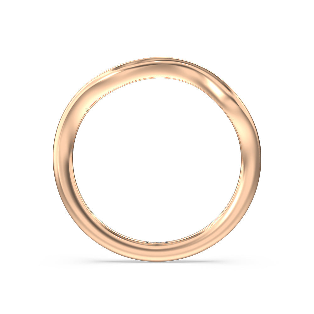 Slender Vine Six Prong Solitaire Wedding Band with 18KT Rose Gold Cut Diamond in 14KT Rose Gold view 2
