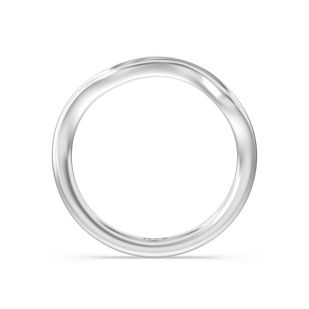 Slender Vine Six Prong Solitaire Wedding Band with Platinum Cut Diamond in 14KT Platinum view 2
