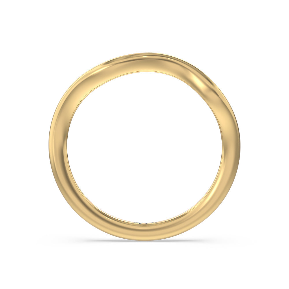 Slender Vine Six Prong Solitaire Wedding Band with 18KT Yellow Gold Cut Diamond in 14KT Yellow Gold view 2
