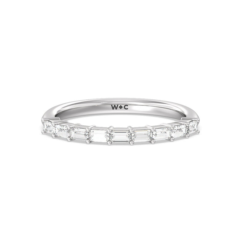 Petite Baguette Studded Diamond Wedding Band