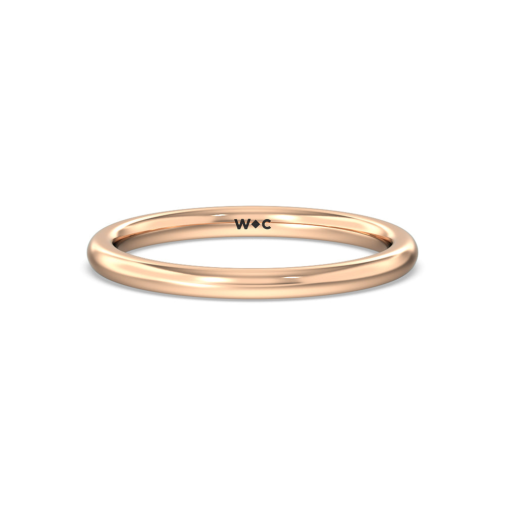 Petite Baguette Studded Wedding Band with 18KT Rose Gold Cut Diamond in 14KT Rose Gold view 1
