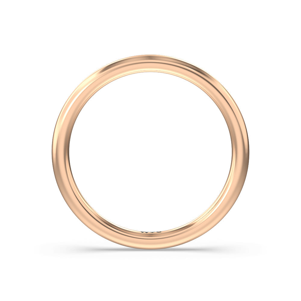 Petite Baguette Studded Wedding Band with 18KT Rose Gold Cut Diamond in 14KT Rose Gold view 2
