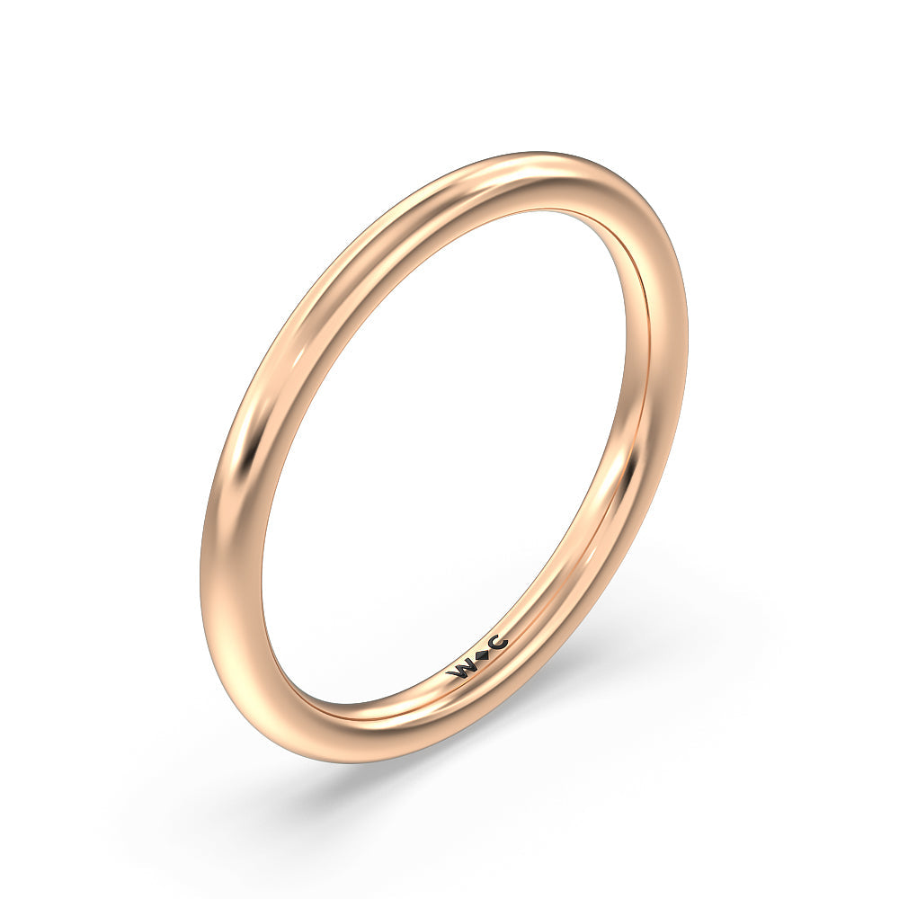 Petite Baguette Studded Wedding Band with 18KT Rose Gold Cut Diamond in 14KT Rose Gold view 4
