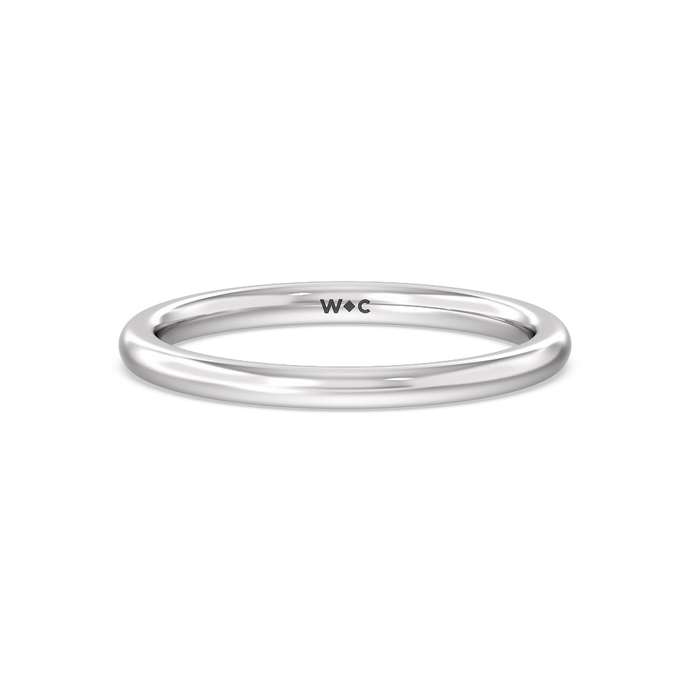 Petite Baguette Studded Wedding Band with Platinum Cut Diamond in 14KT Platinum view 1
