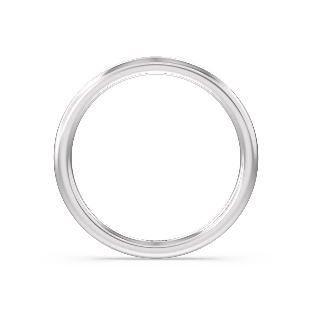 Petite Baguette Studded Wedding Band with Platinum Cut Diamond in 14KT Platinum view 2
