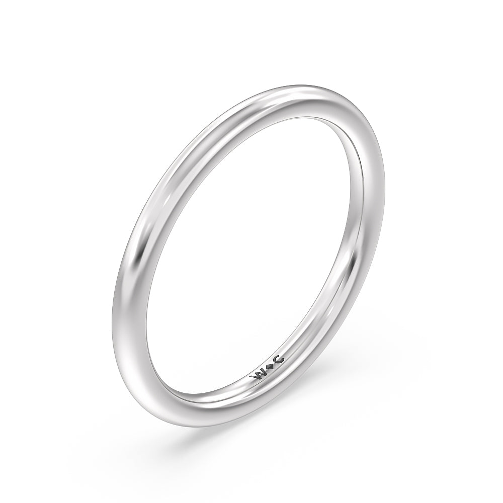 Petite Baguette Studded Wedding Band with Platinum Cut Diamond in 14KT Platinum view 4
