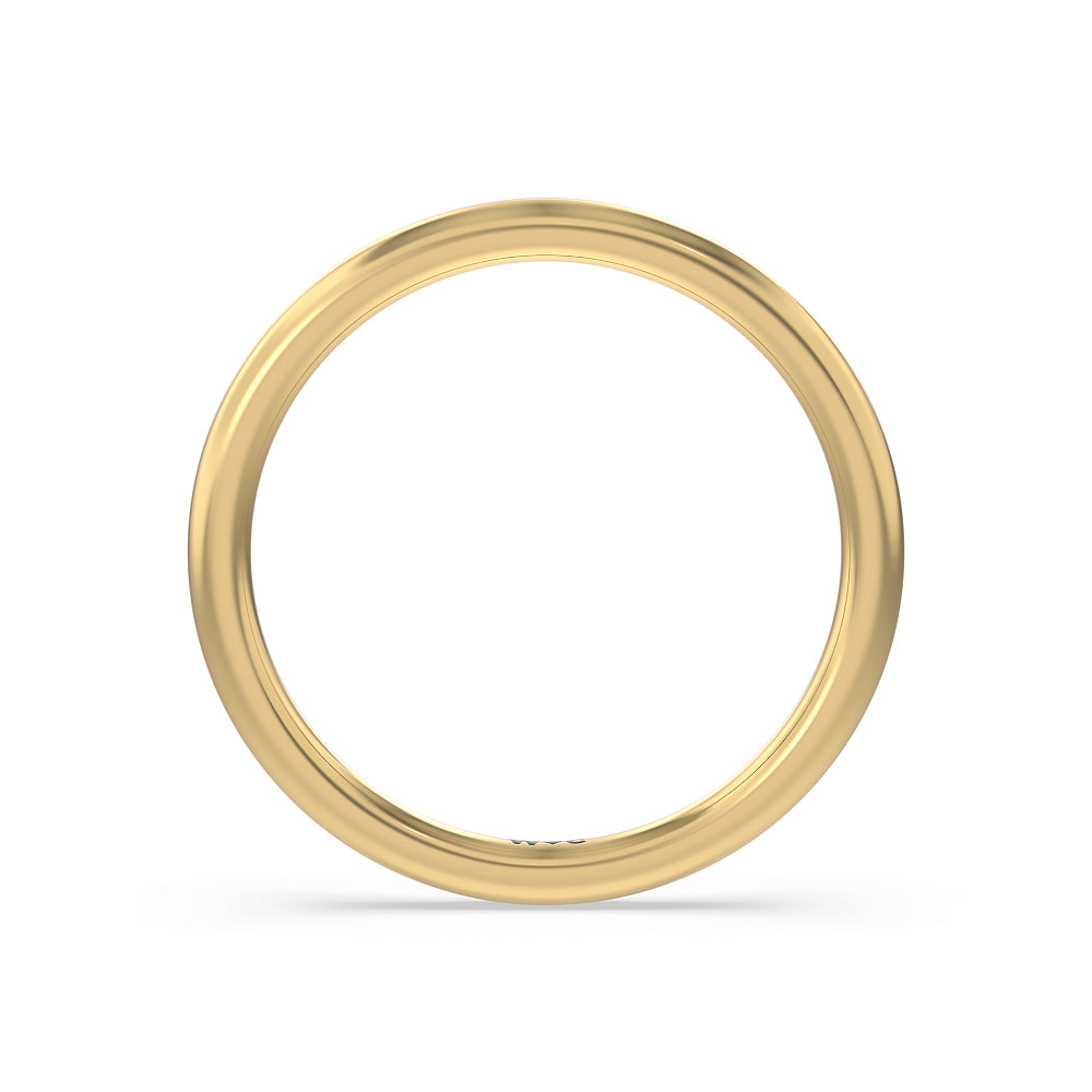 Petite Baguette Studded Wedding Band with 18KT Yellow Gold Cut Diamond in 14KT Yellow Gold view 2
