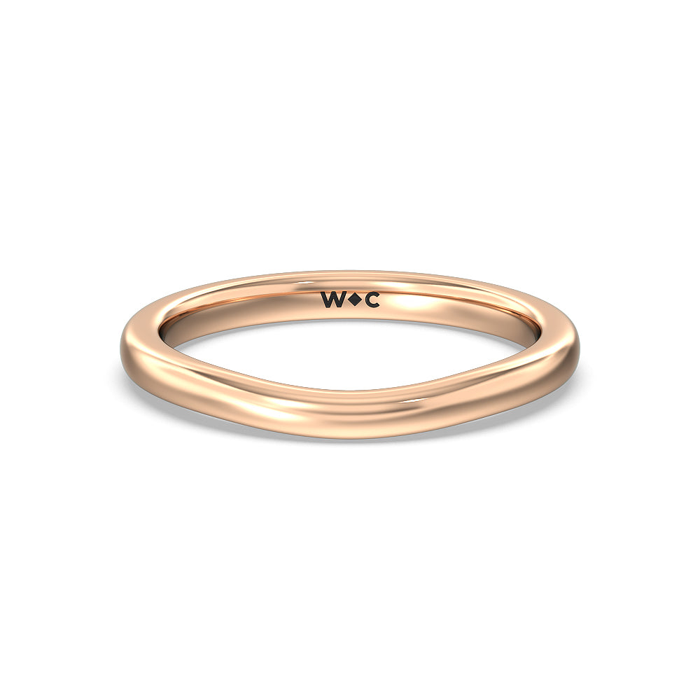 Trio Cluster Wedding Band with 18KT Rose Gold Cut Diamond in 14KT Rose Gold view 1
