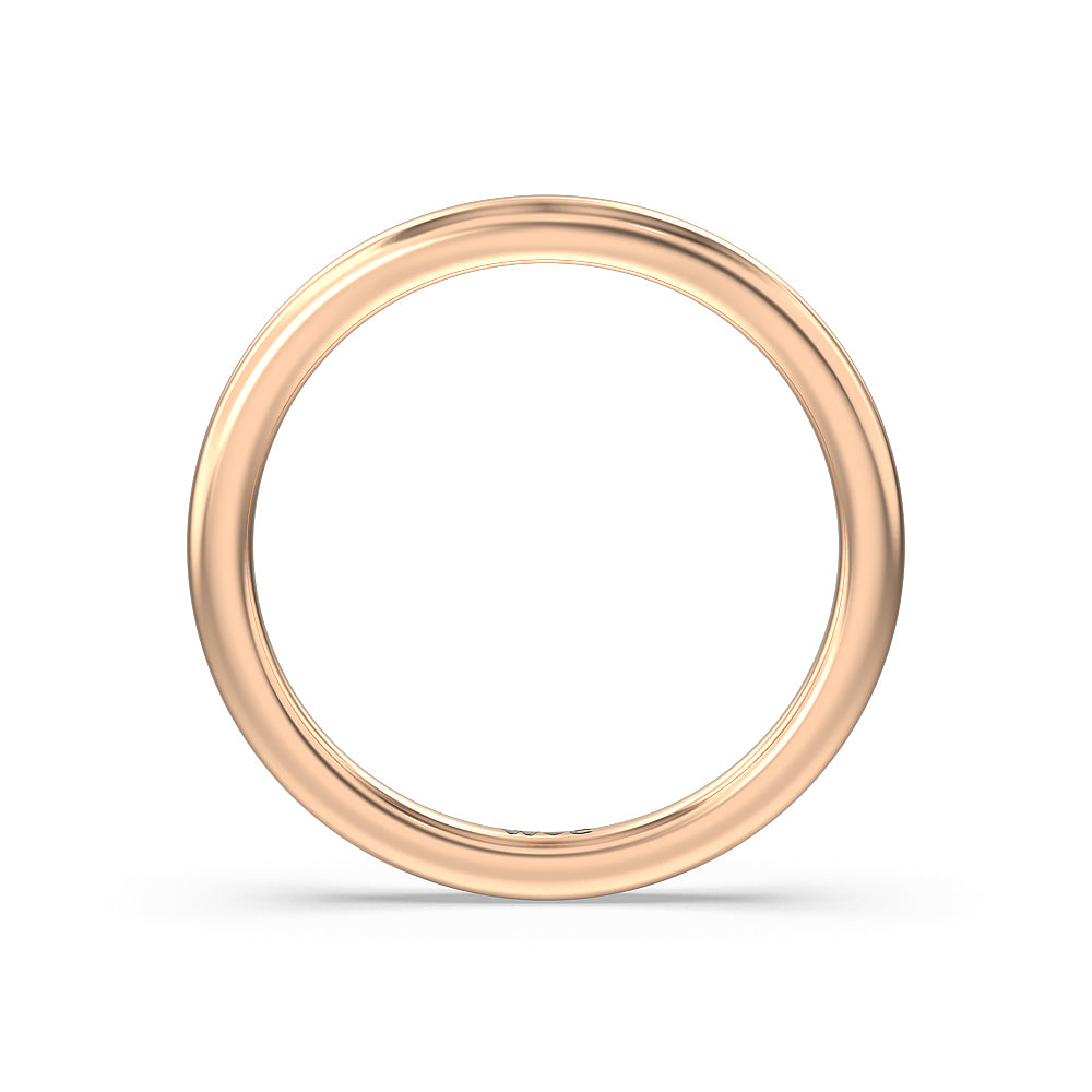 Trio Cluster Wedding Band with 18KT Rose Gold Cut Diamond in 14KT Rose Gold view 2
