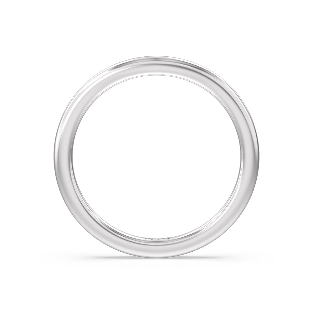Trio Cluster Wedding Band with Platinum Cut Diamond in 14KT Platinum view 2

