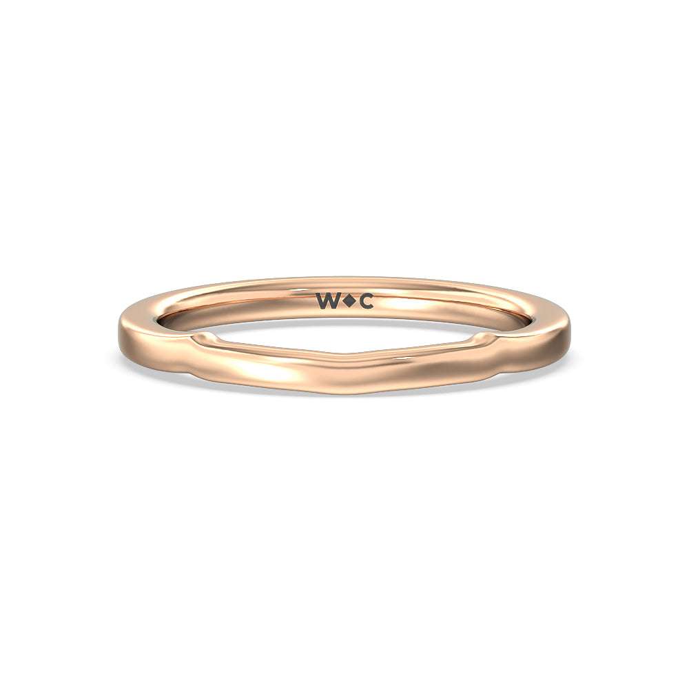 Tapered Classic Wedding Band with 18KT Rose Gold Cut Diamond in 14KT Rose Gold view 1
