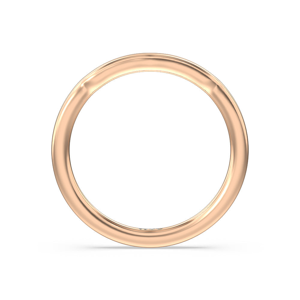 Tapered Classic Wedding Band with 18KT Rose Gold Cut Diamond in 14KT Rose Gold view 2

