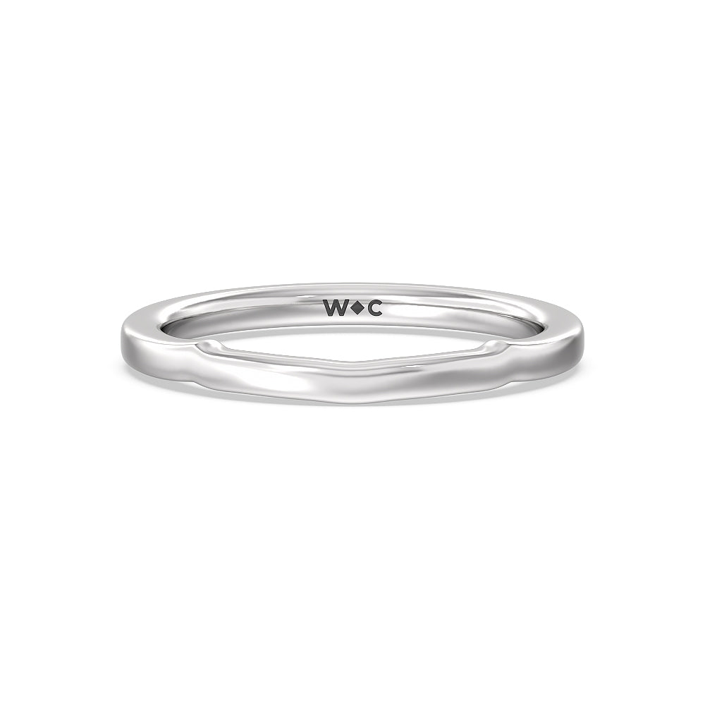 Tapered Classic Wedding Band with Platinum Cut Diamond in 14KT Platinum view 1
