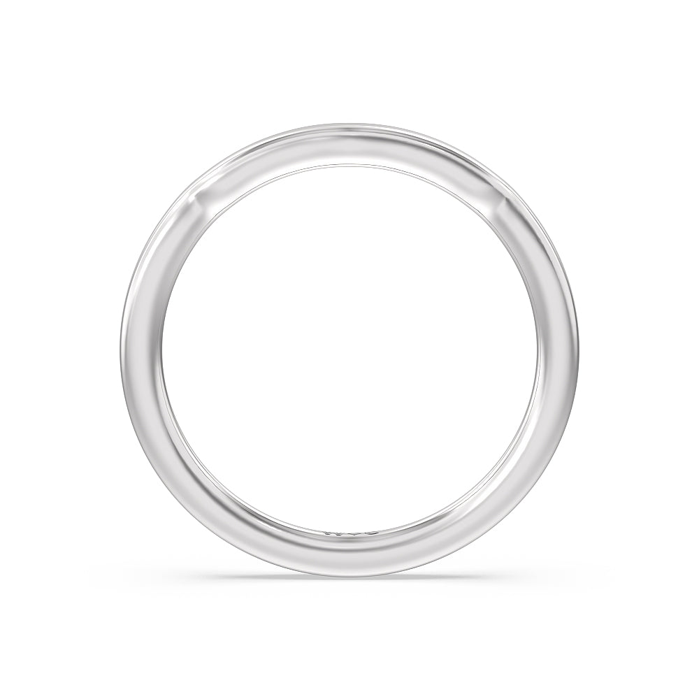 Tapered Classic Wedding Band with Platinum Cut Diamond in 14KT Platinum view 2
