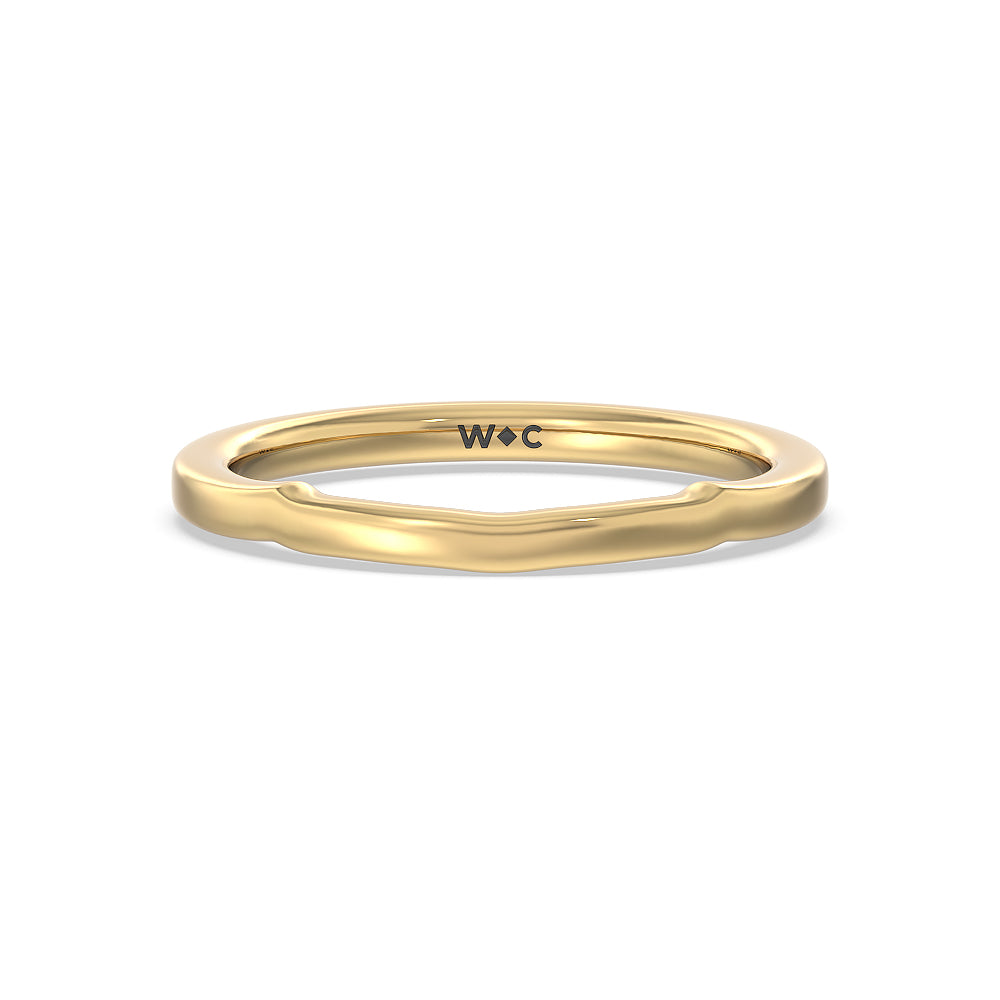 Tapered Classic Wedding Band with 18KT Yellow Gold Cut Diamond in 14KT Yellow Gold view 1

