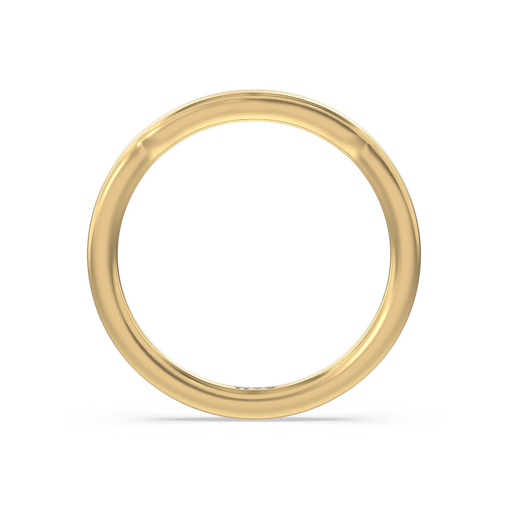 Tapered Classic Wedding Band with 18KT Yellow Gold Cut Diamond in 14KT Yellow Gold view 2
