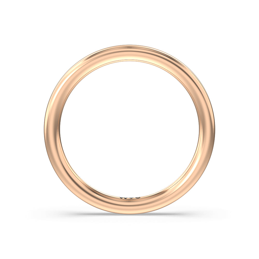 Studded Prong Hidden Halo Pave Shank Solitaire Wedding Band with 18KT Rose Gold Cut Diamond in 14KT Rose Gold view 2
