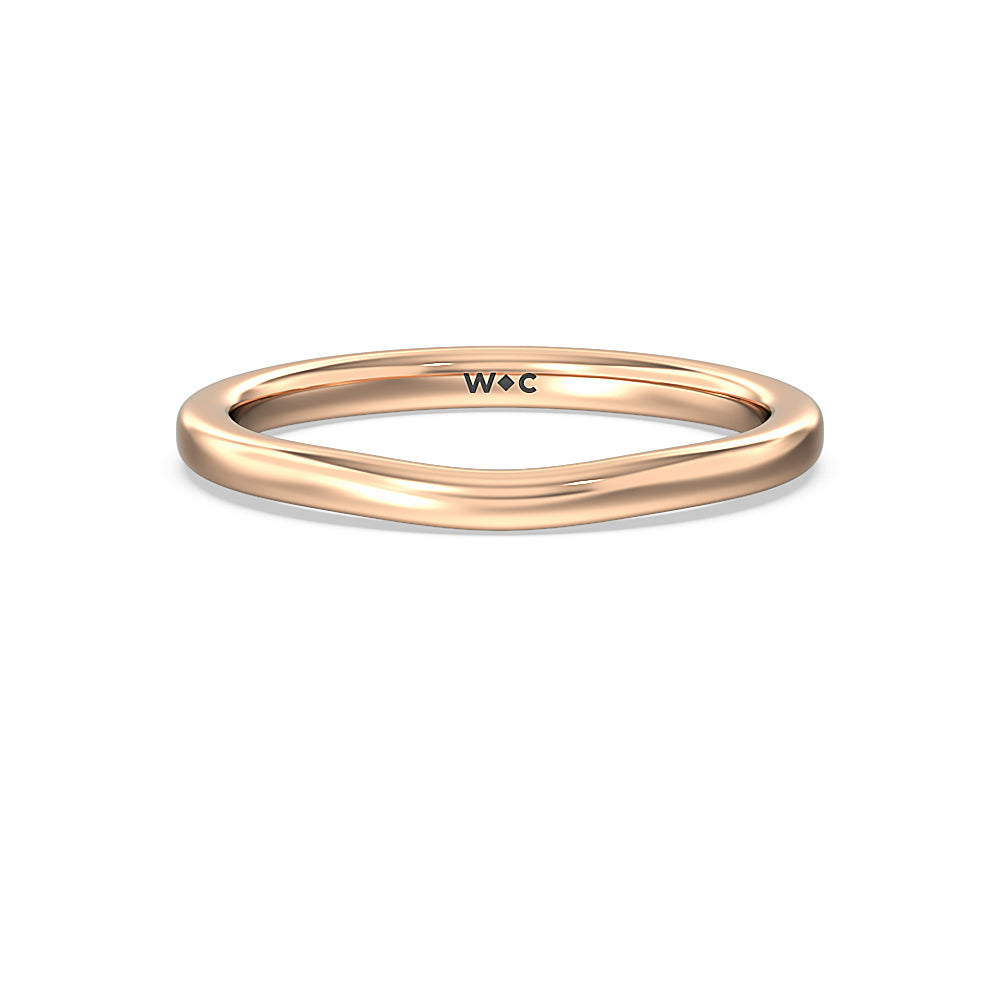 Three Stone Kite Gallery Classic Wedding Band with 18KT Rose Gold Cut Diamond in 14KT Rose Gold view 1
