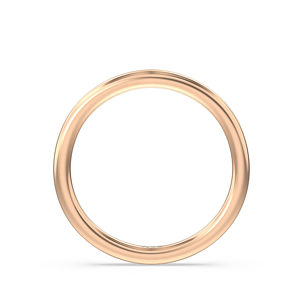 Three Stone Kite Gallery Classic Wedding Band with 18KT Rose Gold Cut Diamond in 14KT Rose Gold view 2
