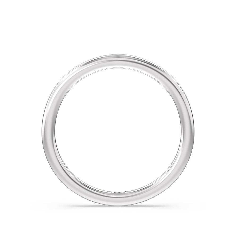 Three Stone Kite Gallery Classic Wedding Band with Platinum Cut Diamond in 14KT Platinum view 2
