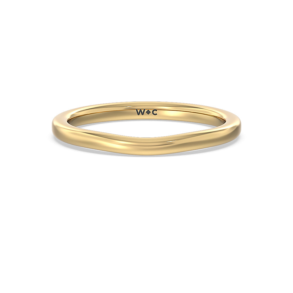 Three Stone Kite Gallery Classic Wedding Band with 18KT Yellow Gold Cut Diamond in 14KT Yellow Gold view 1
