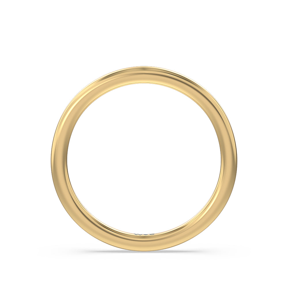 Three Stone Kite Gallery Classic Wedding Band with 18KT Yellow Gold Cut Diamond in 14KT Yellow Gold view 2
