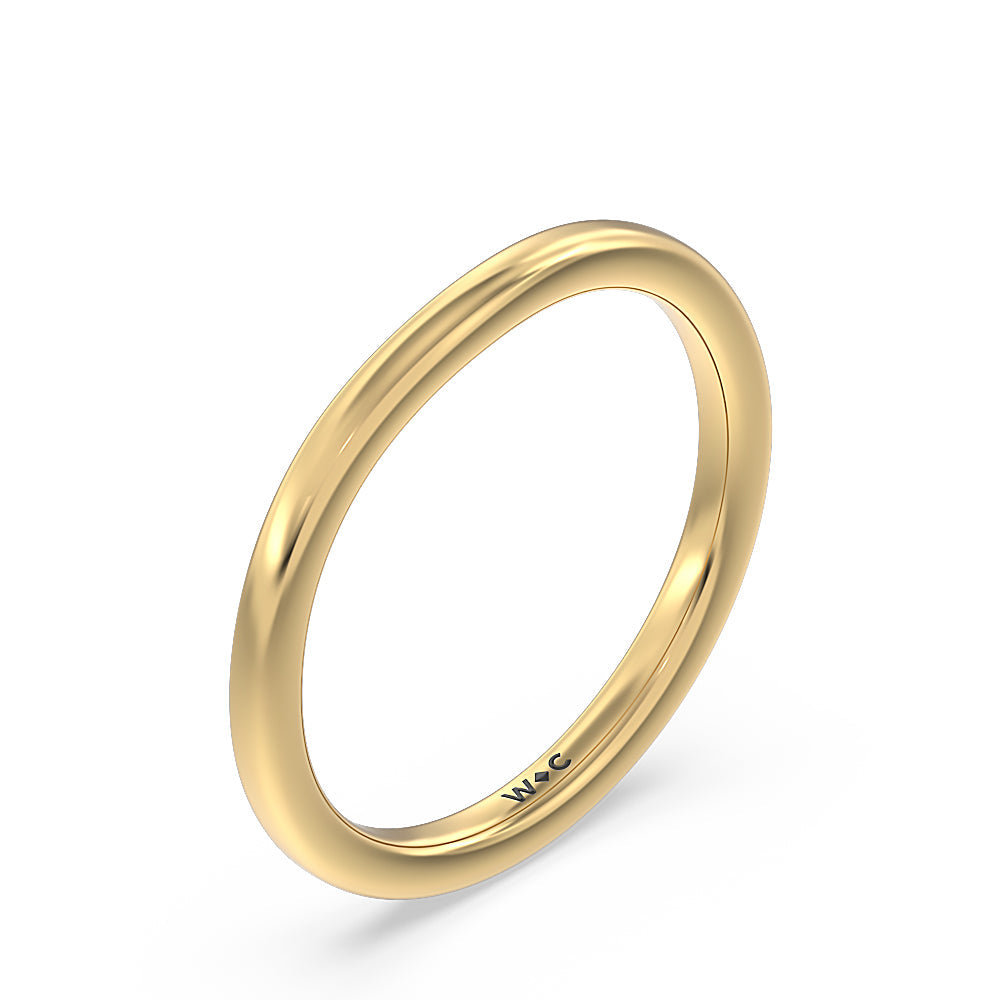 Three Stone Kite Gallery Classic Wedding Band with 18KT Yellow Gold Cut Diamond in 14KT Yellow Gold view 4
