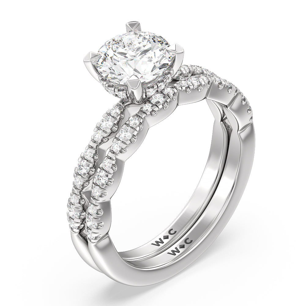 Oval Cut Modern East West Hidden Halo Engagement Ring with Lab Grown Diamond in 14KT Rose Gold view 4
